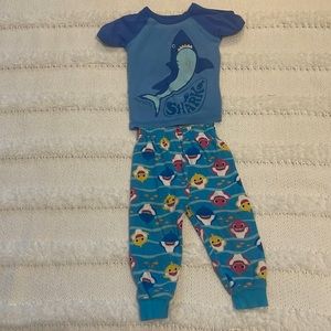 Baby shark pajama bottoms 100% cotton & Y2K OshKosh B’Gosh pj top boys size 2T